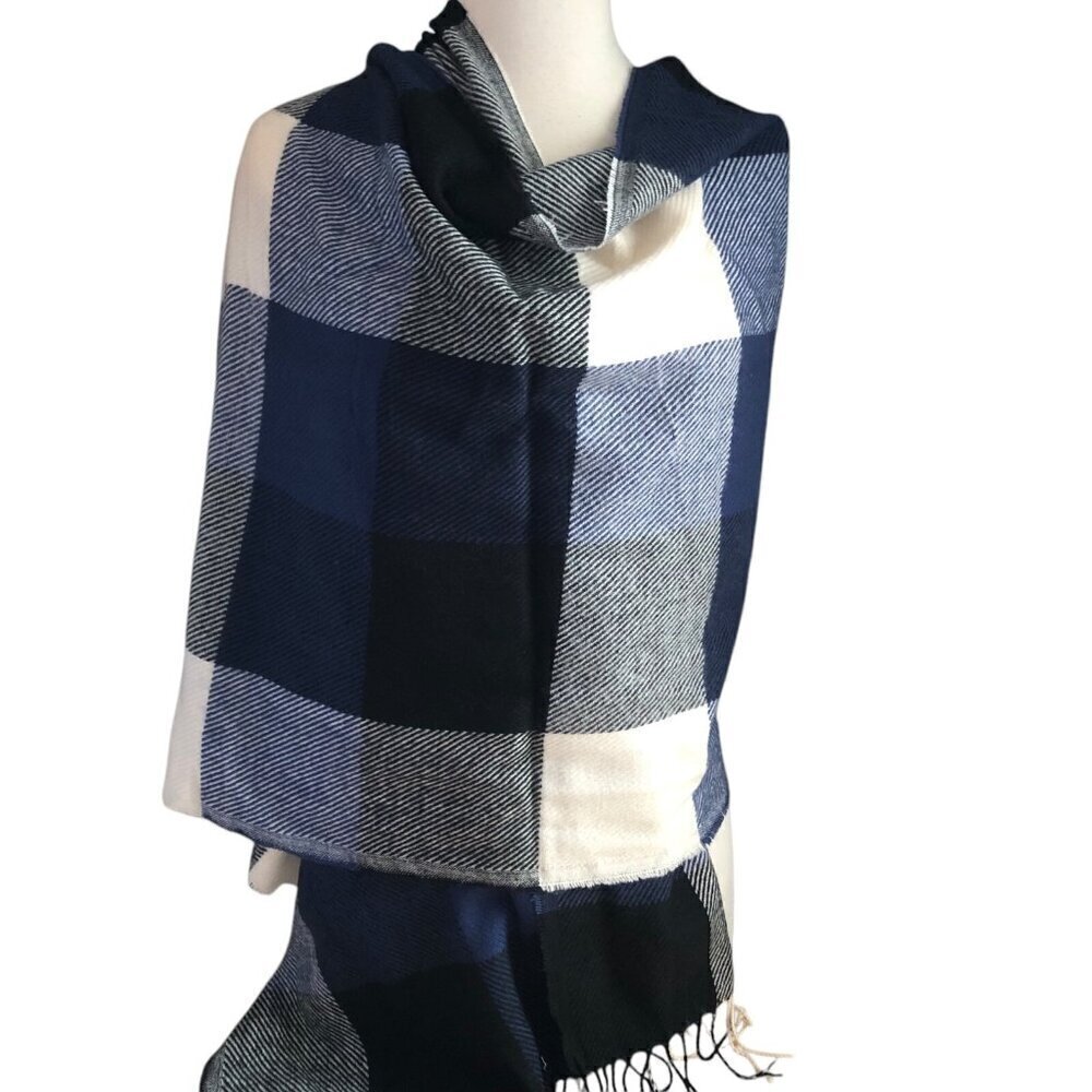 Banana Republic Plaid Fringe Wrap Scarf - NWTs